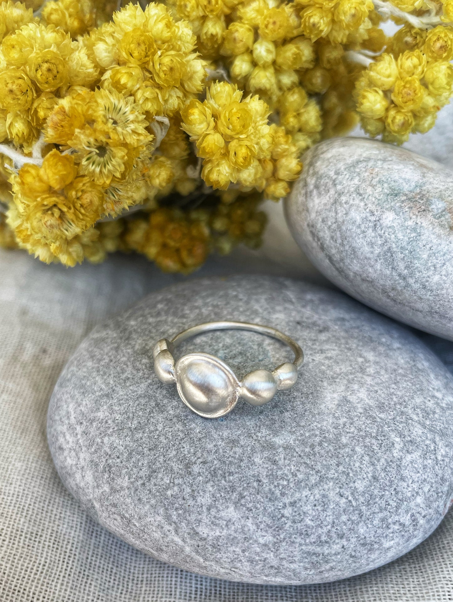 Kleio twin silver ring