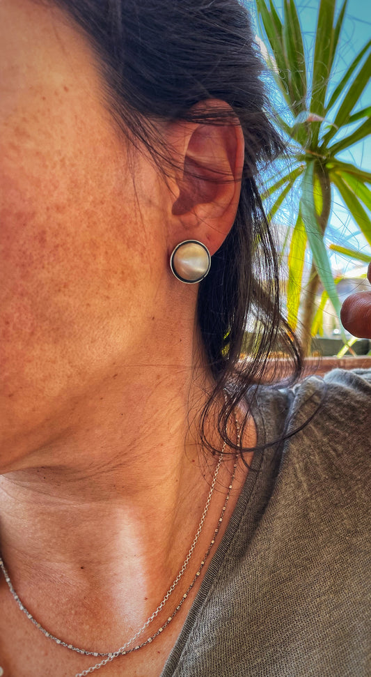 Round silver studs