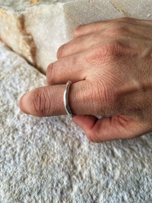 Flow silver ring