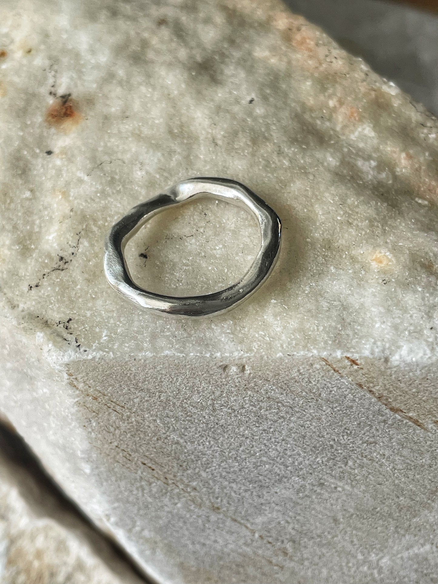 Flow silver ring
