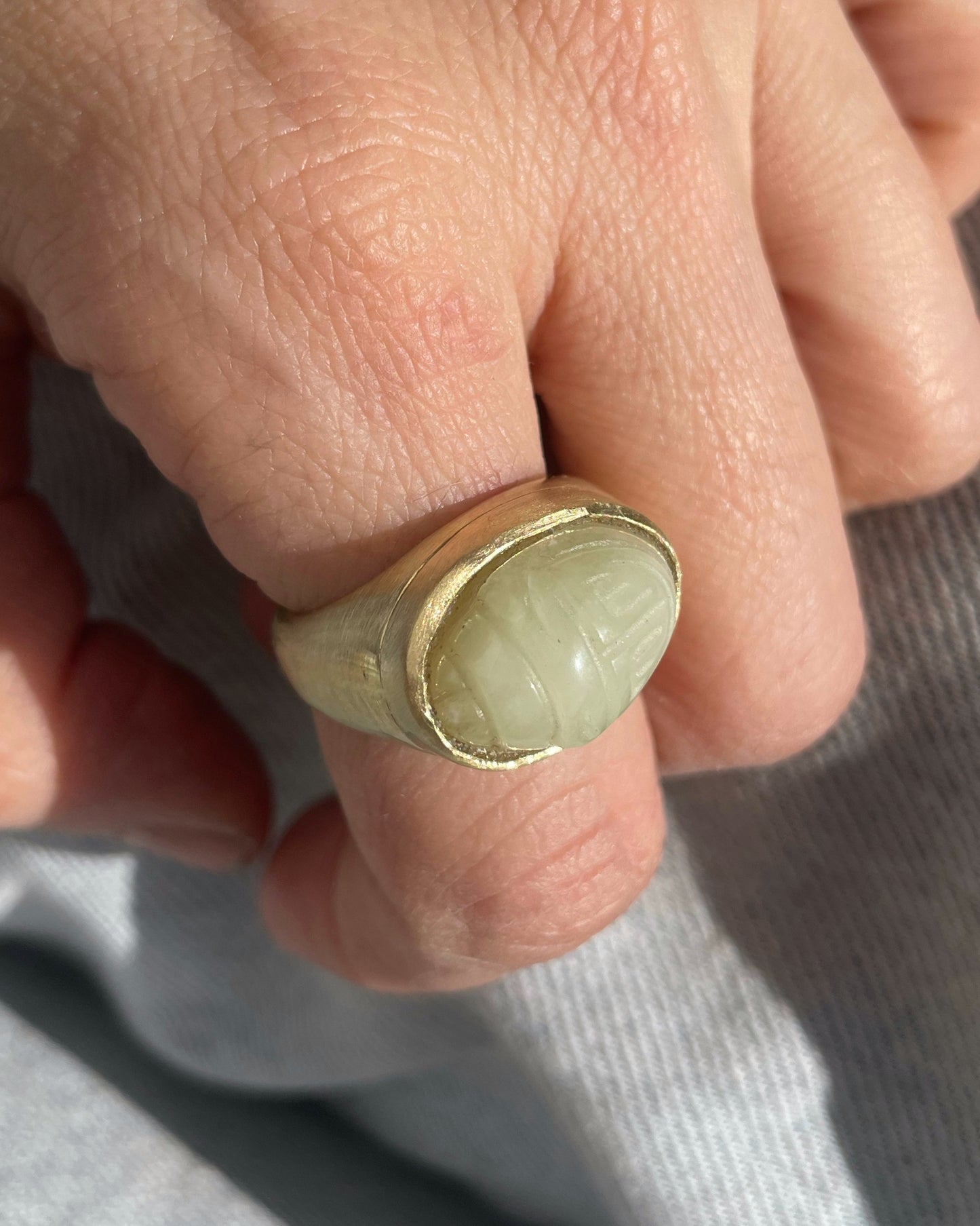 Scarab amulet brass ring