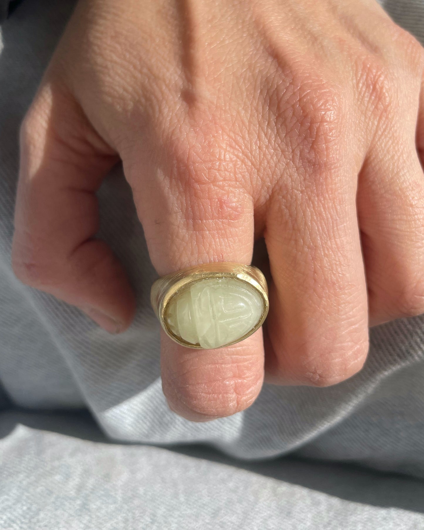 Scarab amulet brass ring