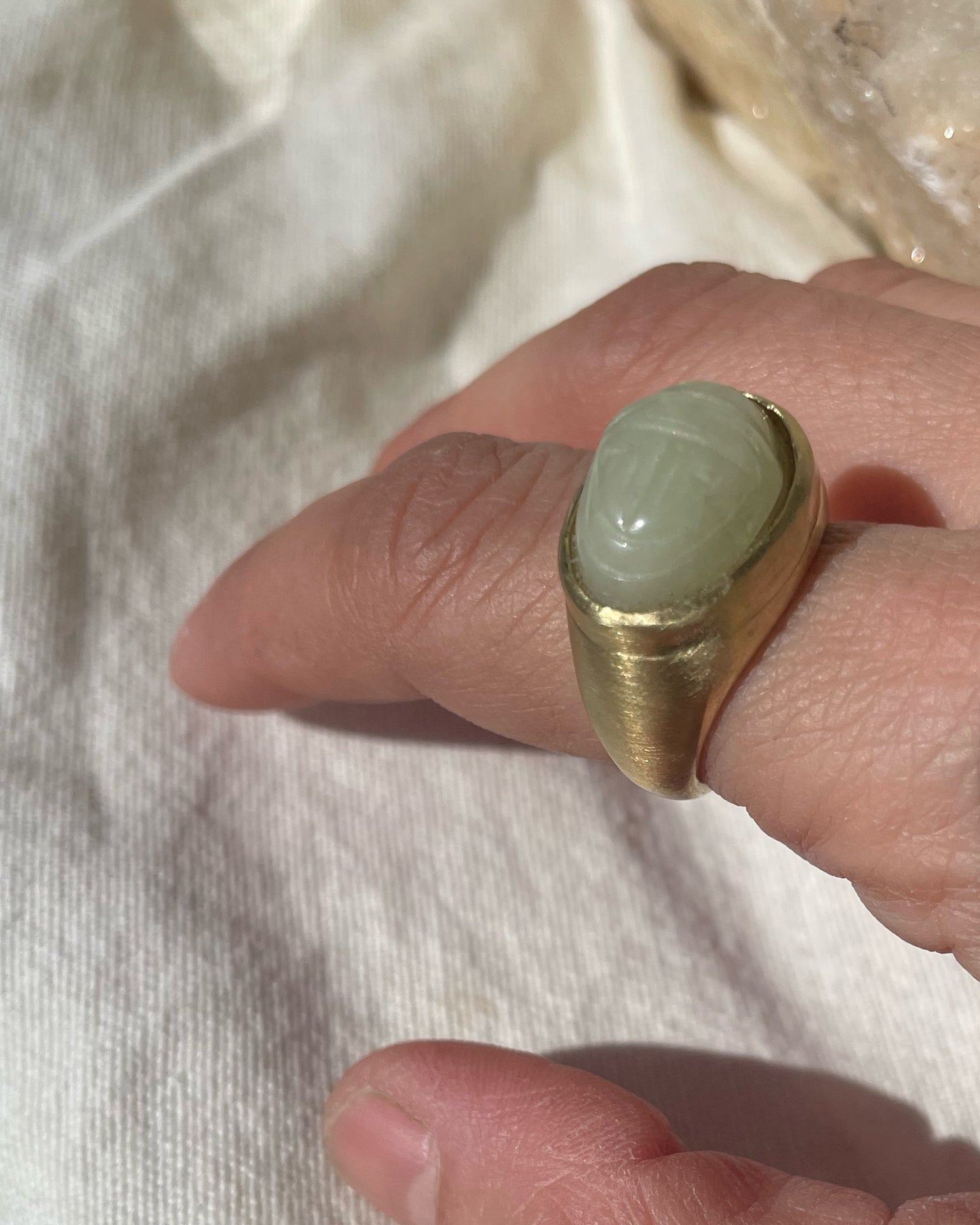 Scarab amulet brass ring