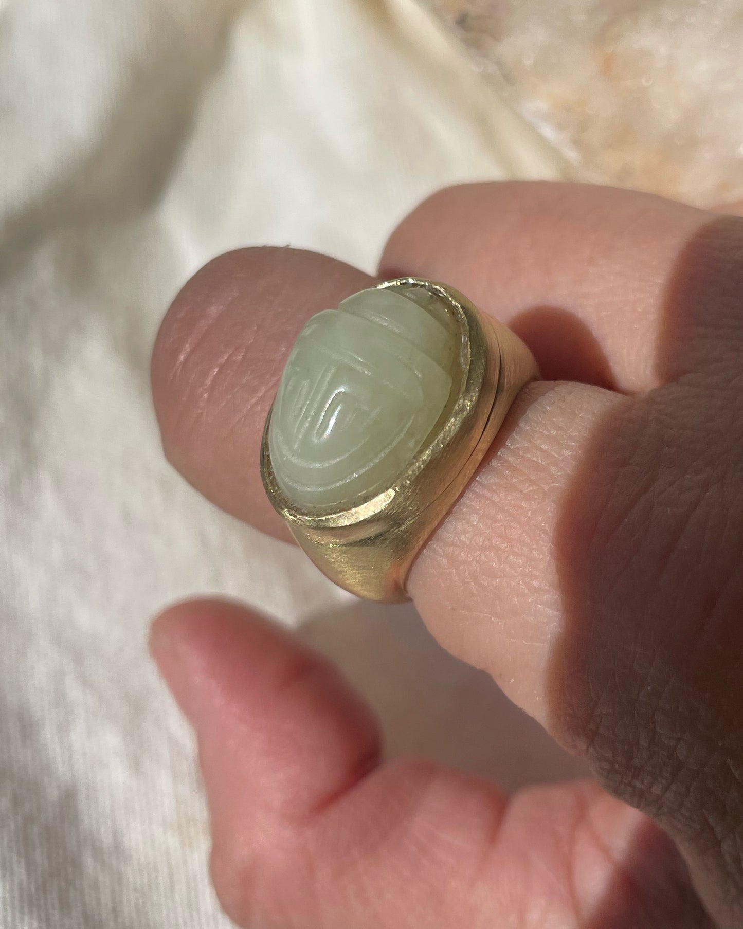Scarab amulet brass ring