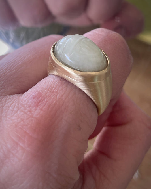 Scarab amulet brass ring