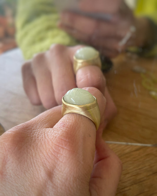 Scarab amulet brass ring