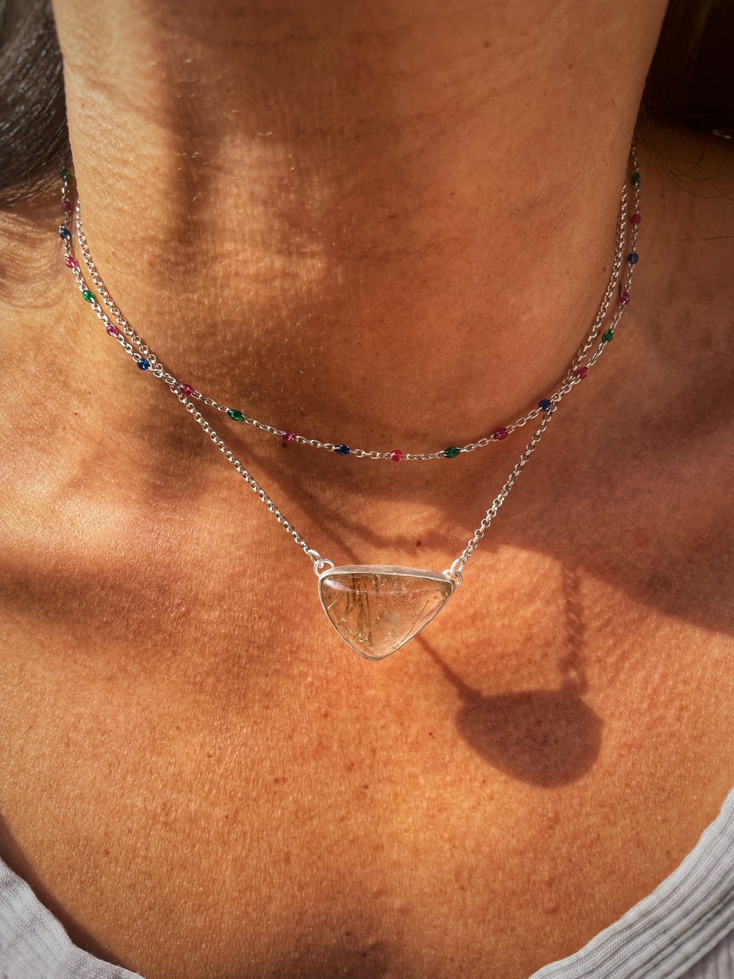 Rutilated quartz pendant