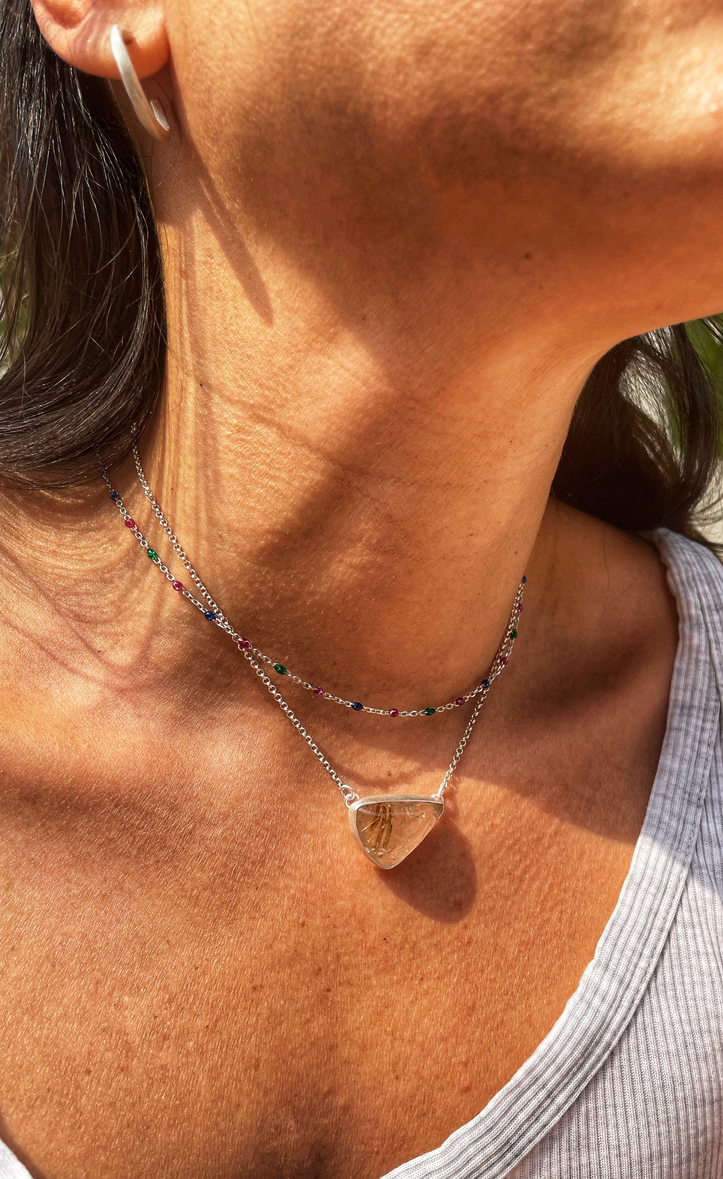 Rutilated quartz pendant