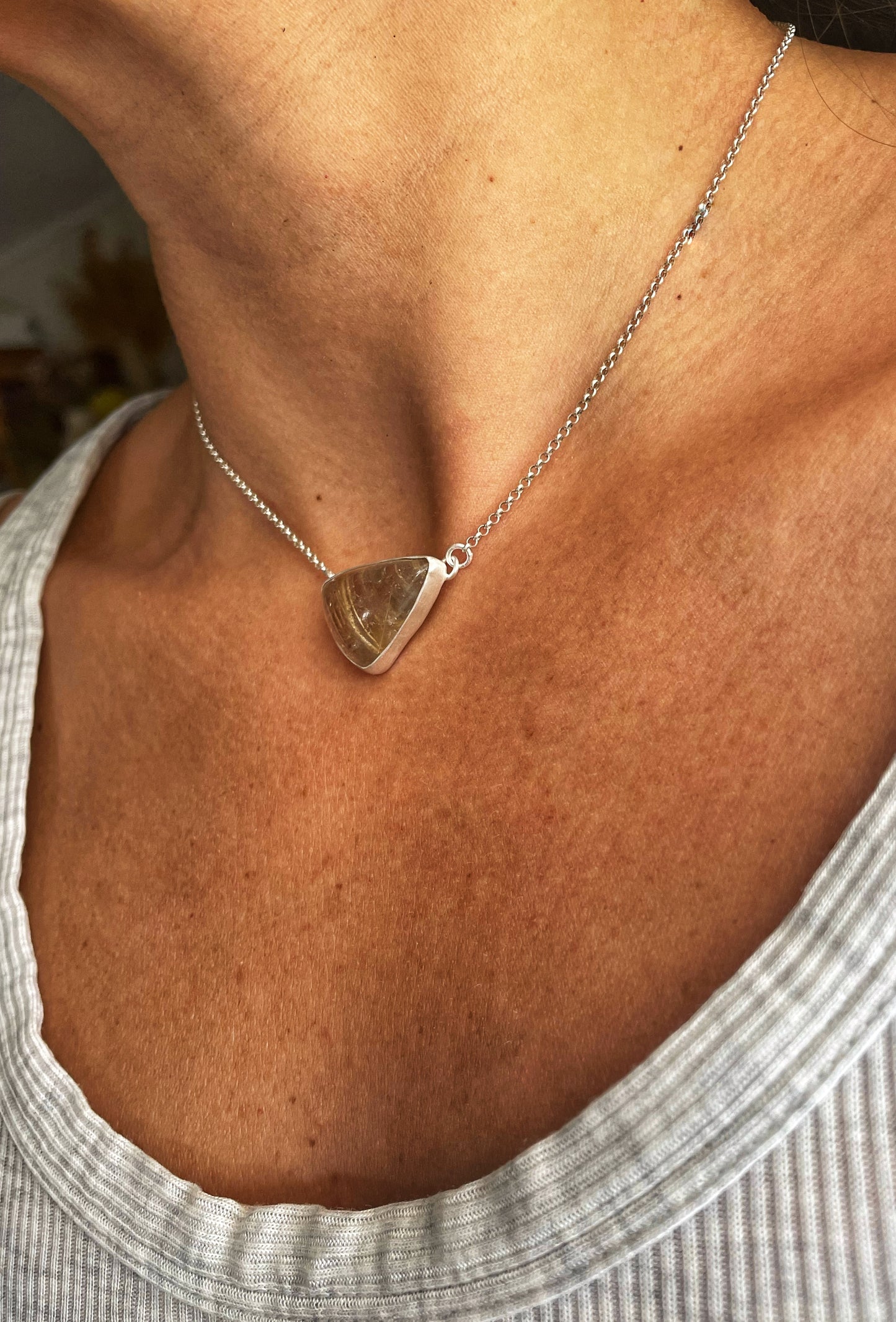 Rutilated quartz pendant