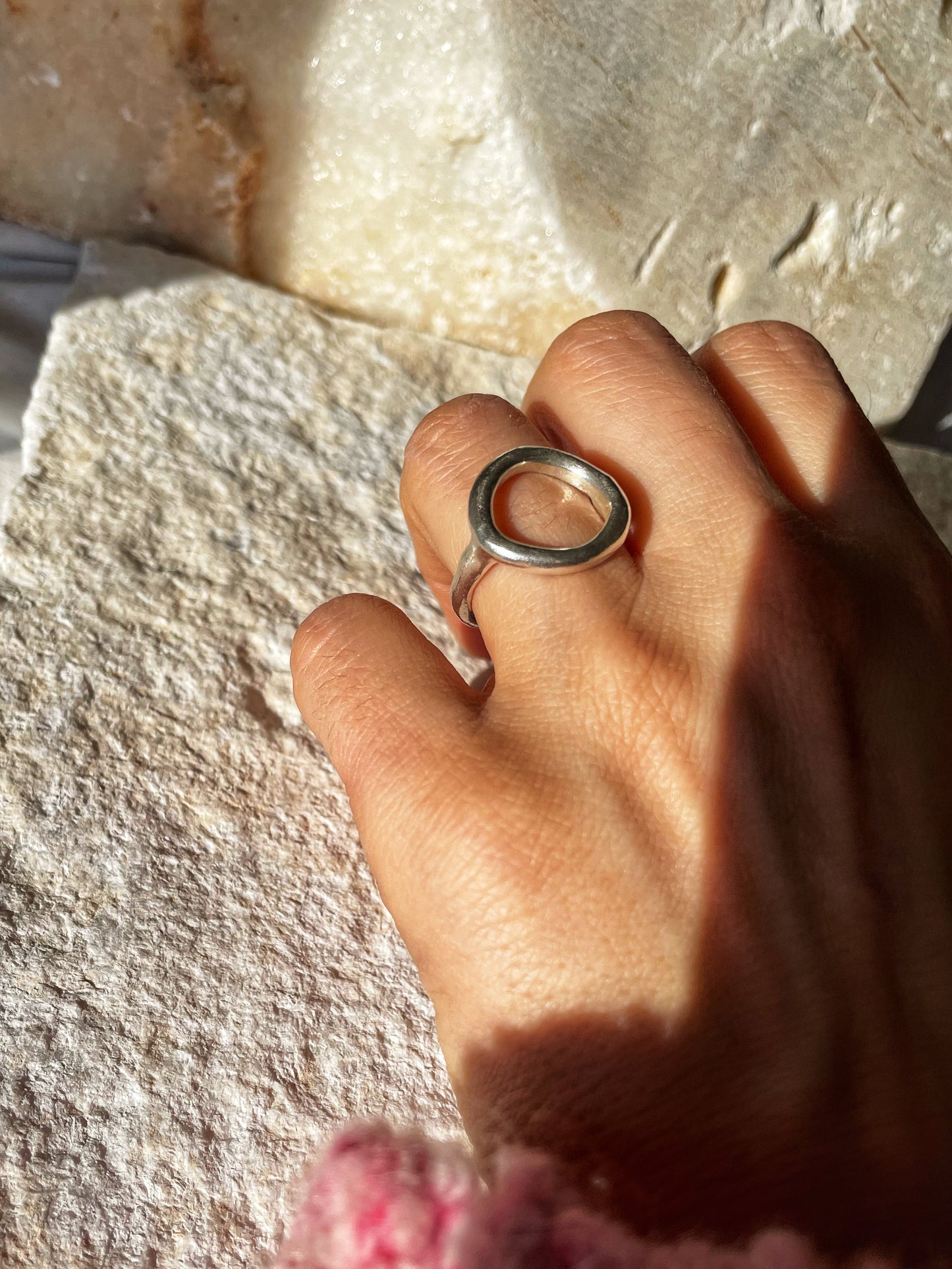 Circle silver ring