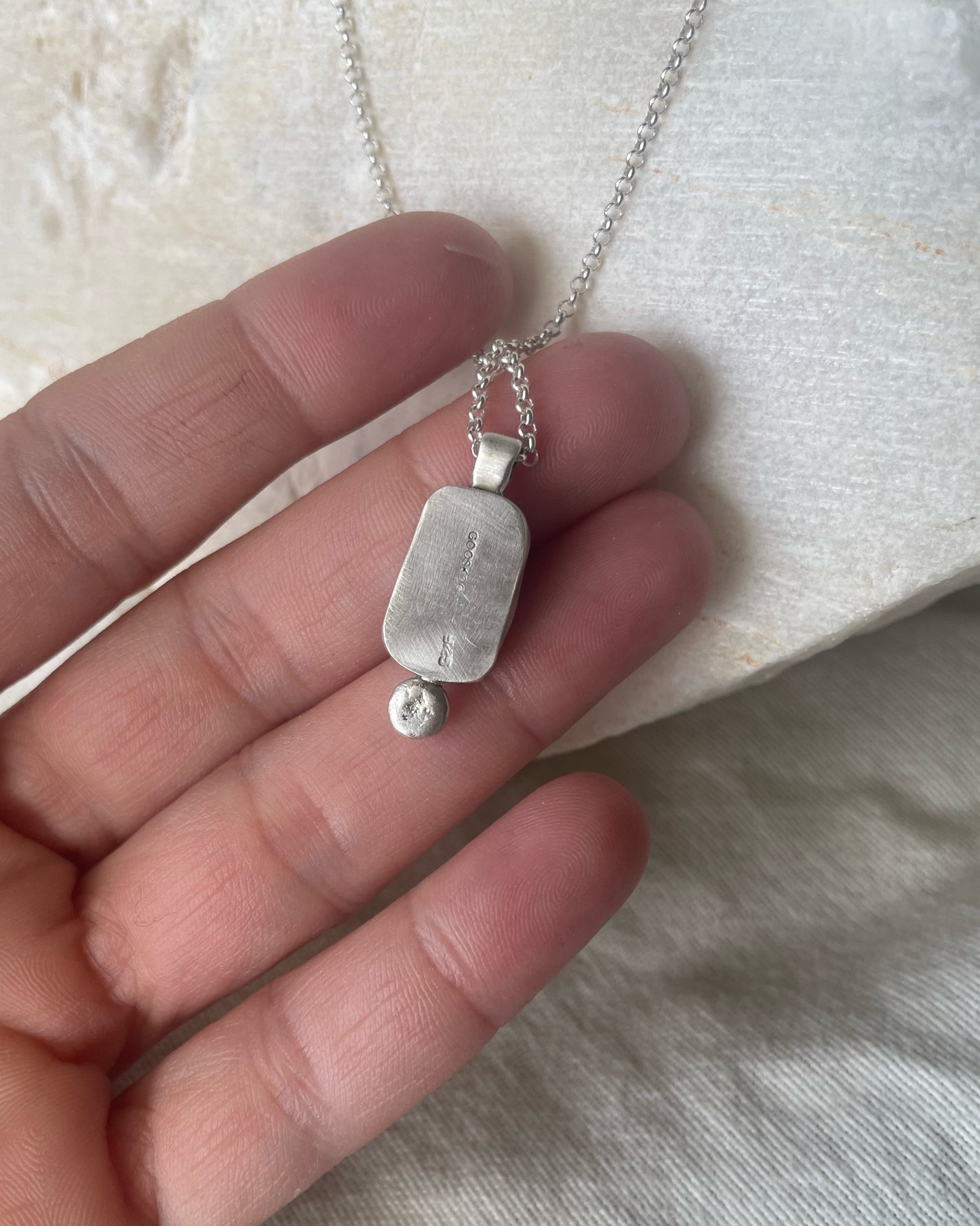 Aquamarine silver necklace