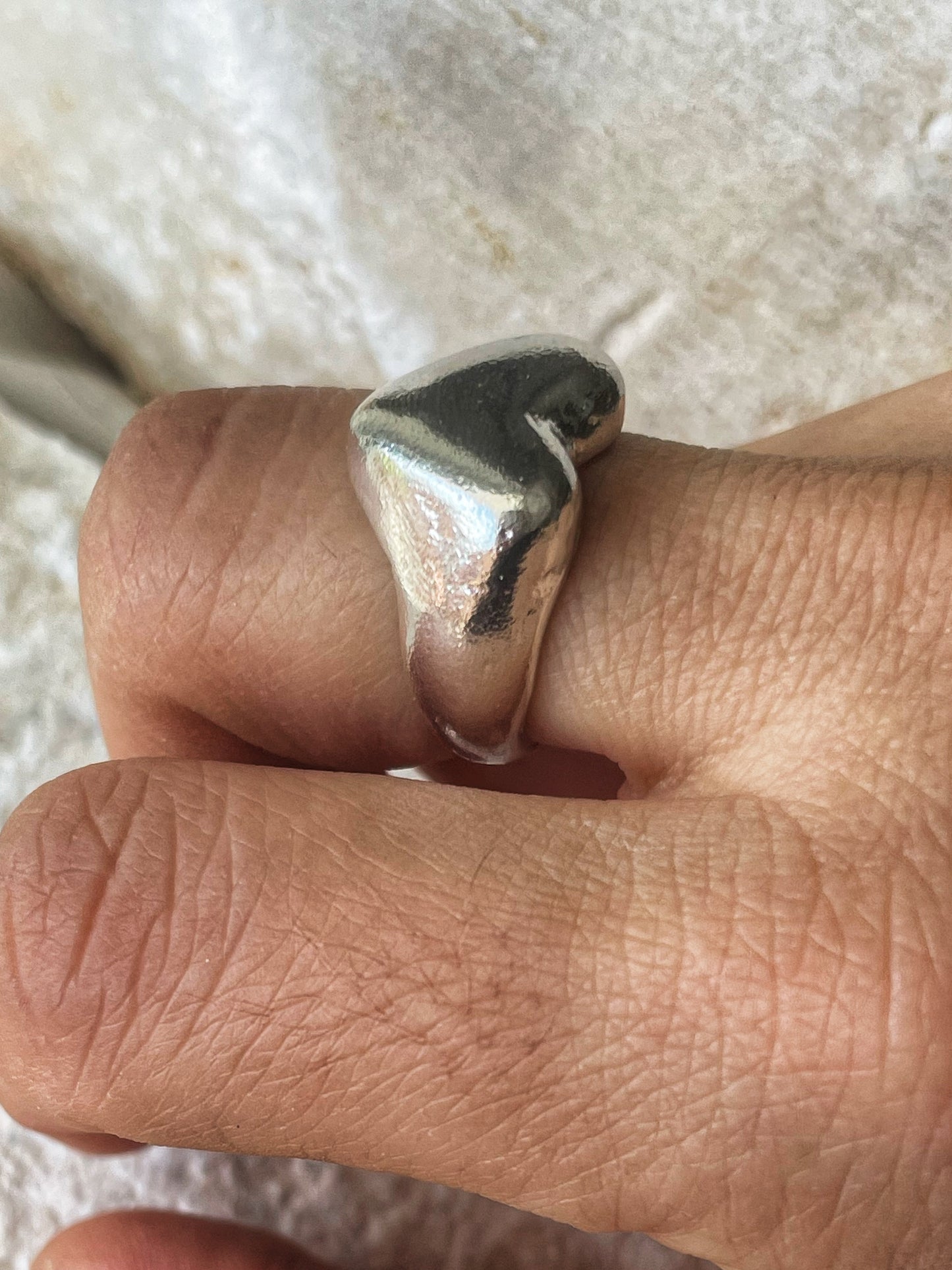 Heart silver ring
