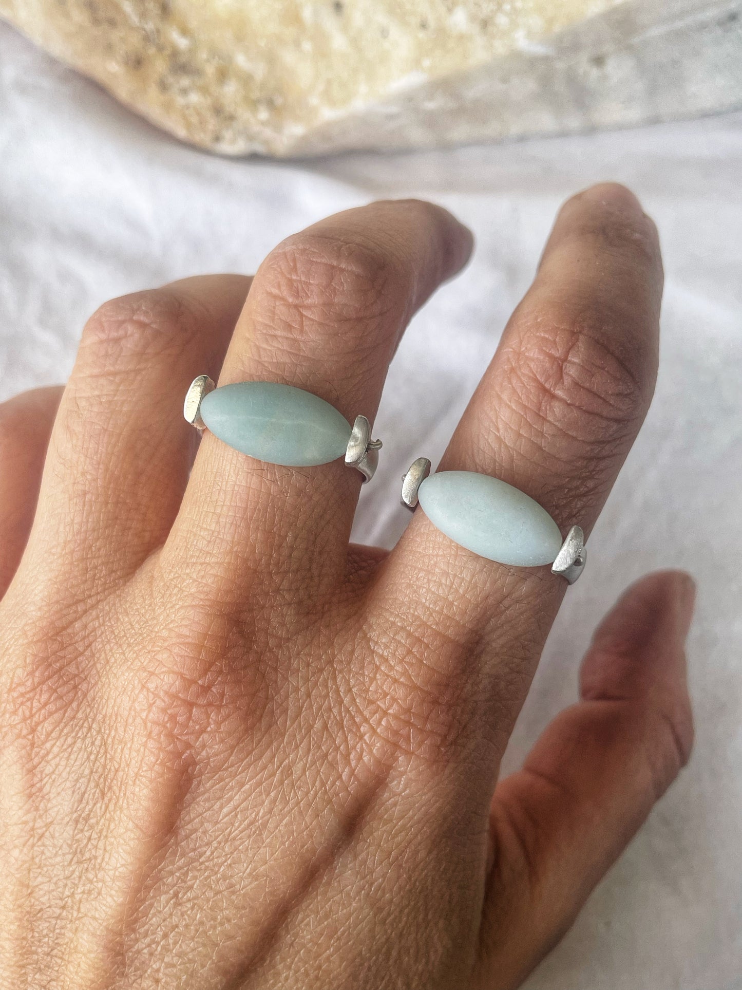 Amazonite silver ring