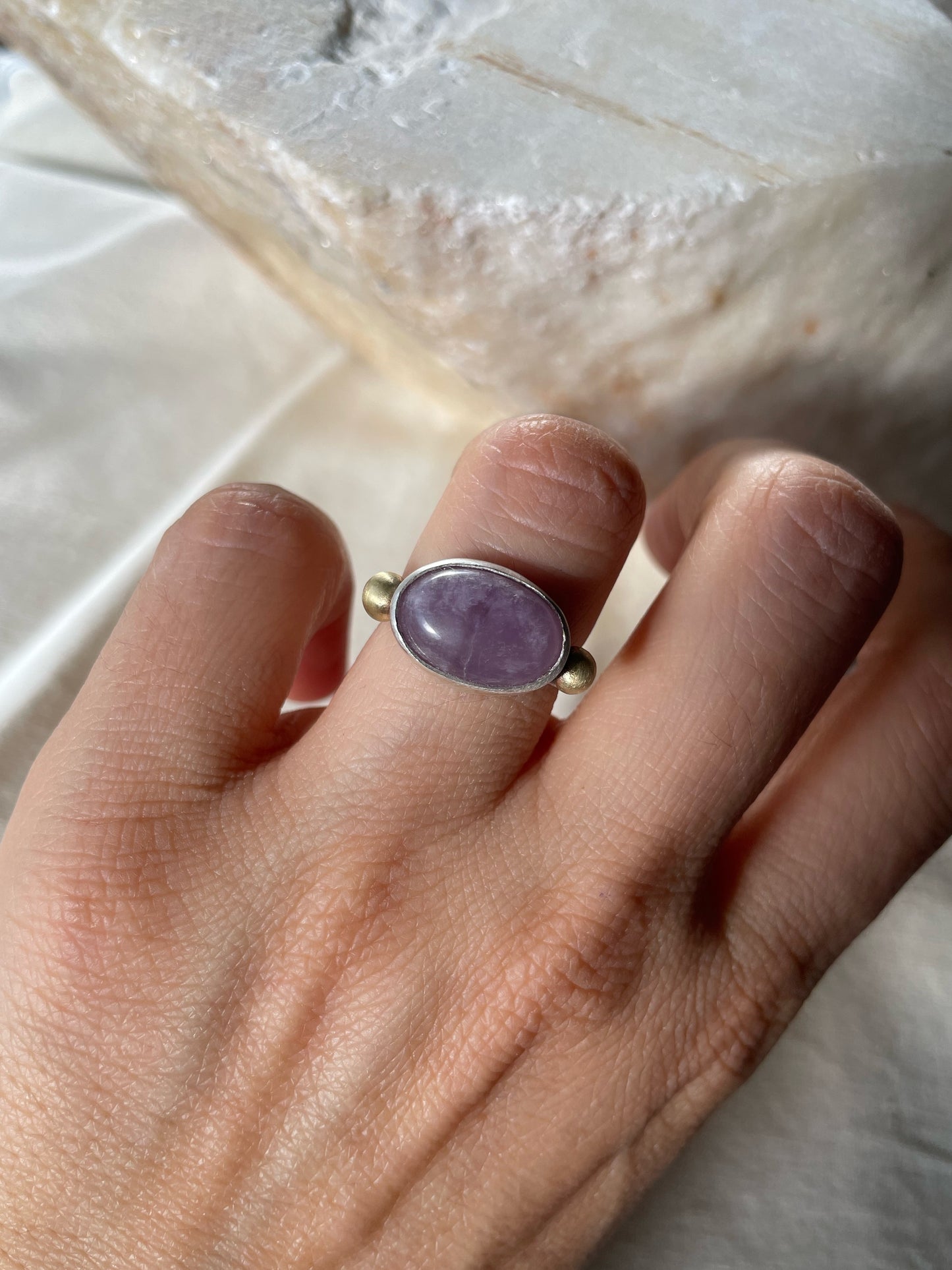 Amethyst silver ring