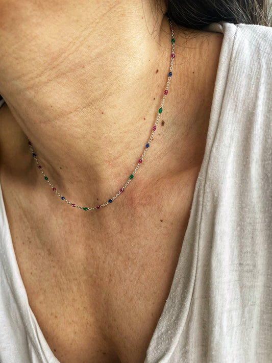 Colorful silver chain