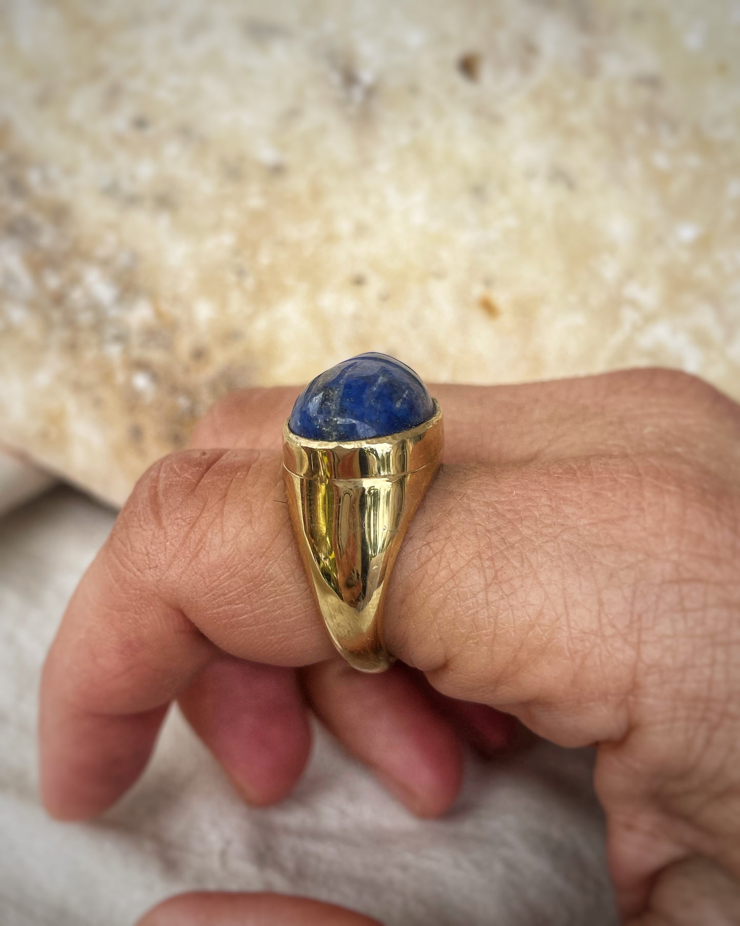 Scarab lapis ring