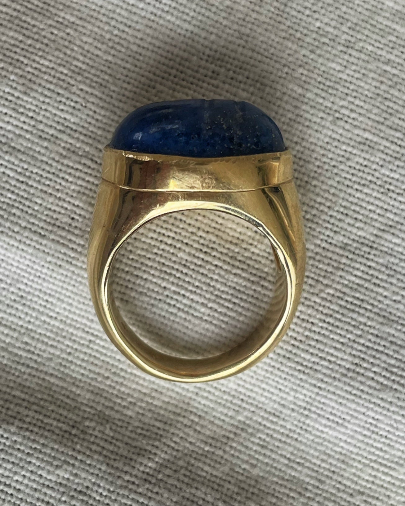 Scarab lapis ring