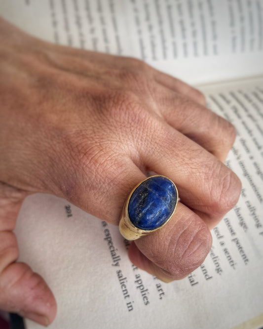 Scarab lapis ring