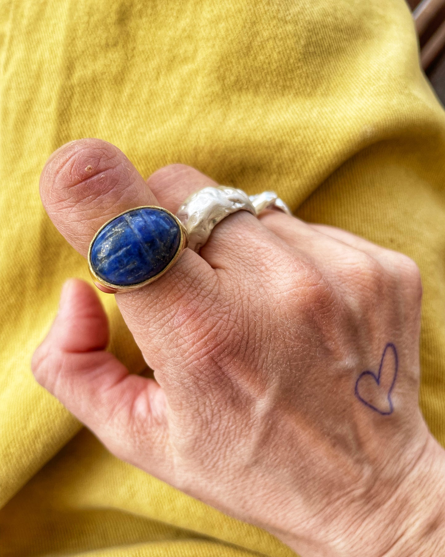 Scarab lapis ring