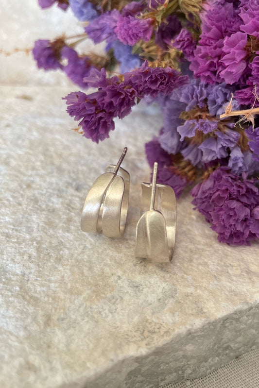 Double silver hoops