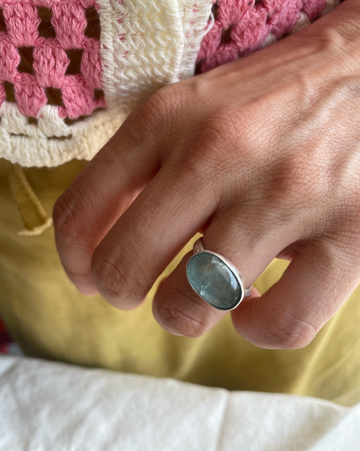 Aquamarine silver ring