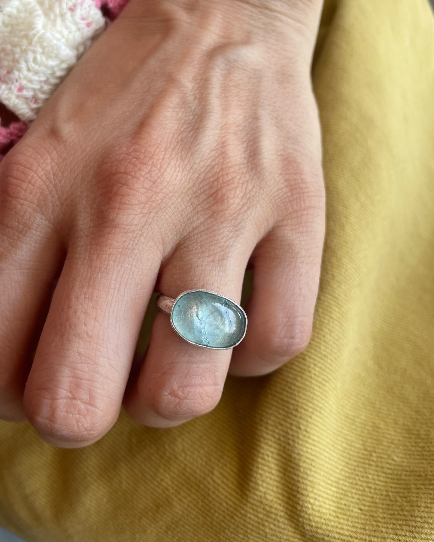 Aquamarine silver ring