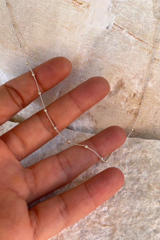 Beads silver chain