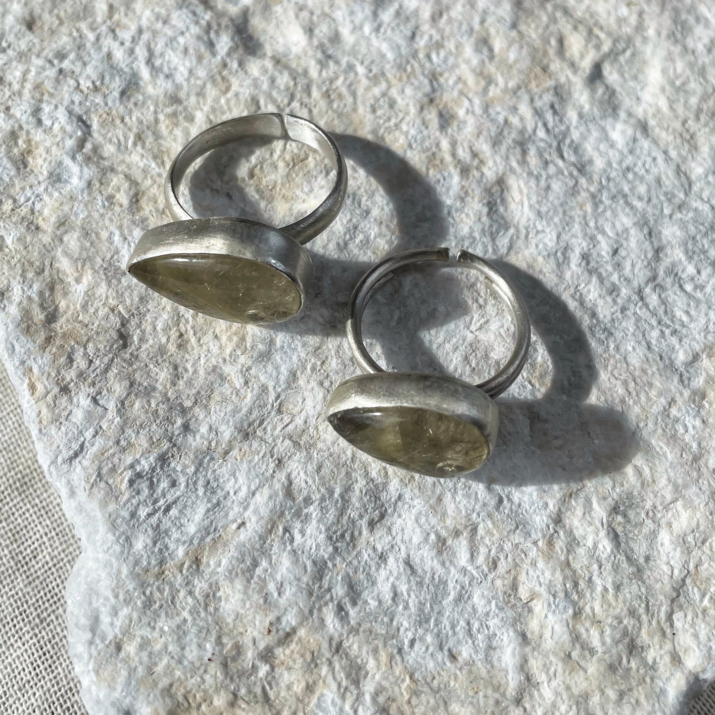 Rutilated quartz ring