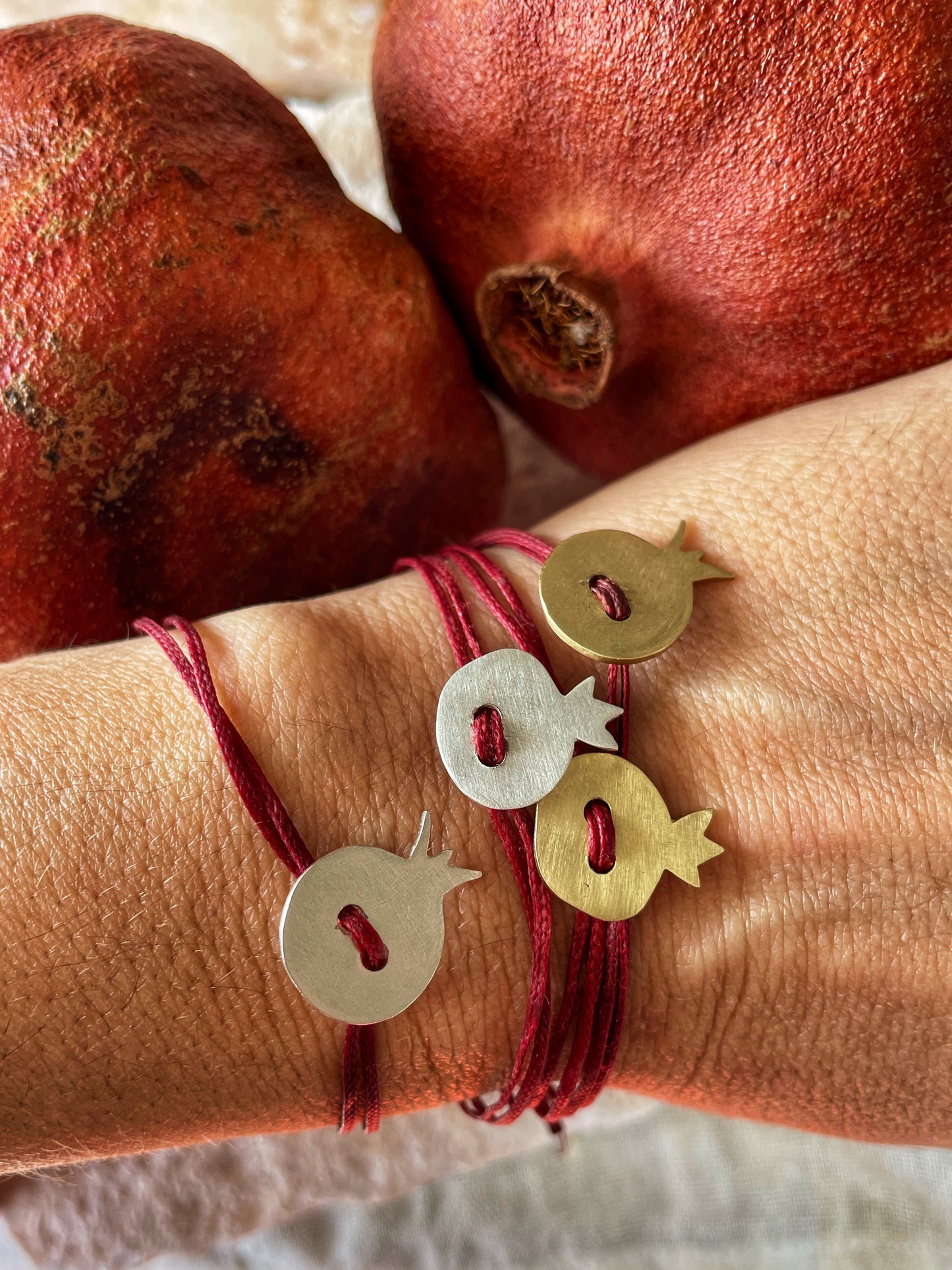 Pomegranate charm bracelet