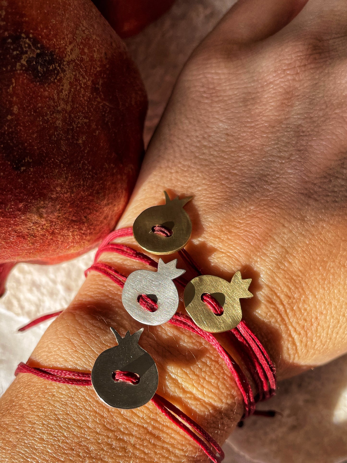 Pomegranate charm bracelet