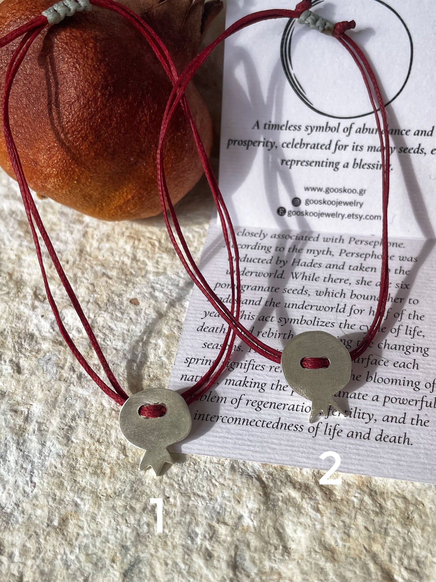 Pomegranate charm bracelet