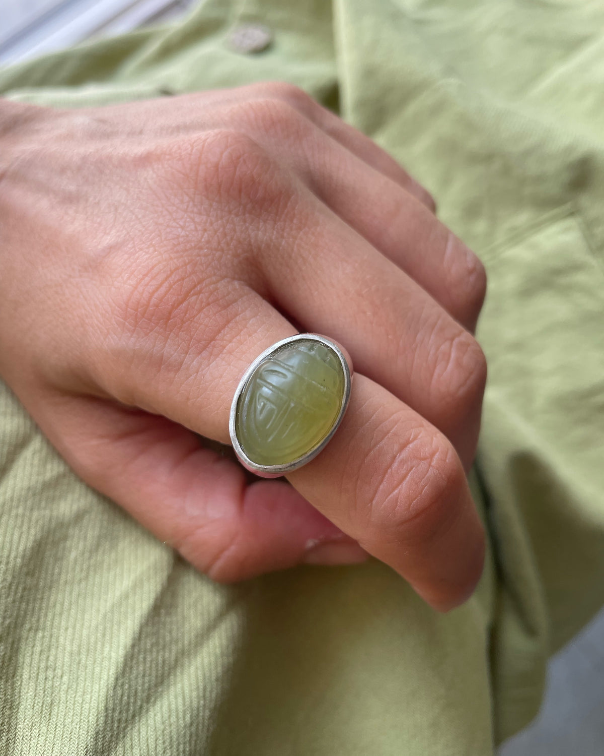 Scarab amulet ring