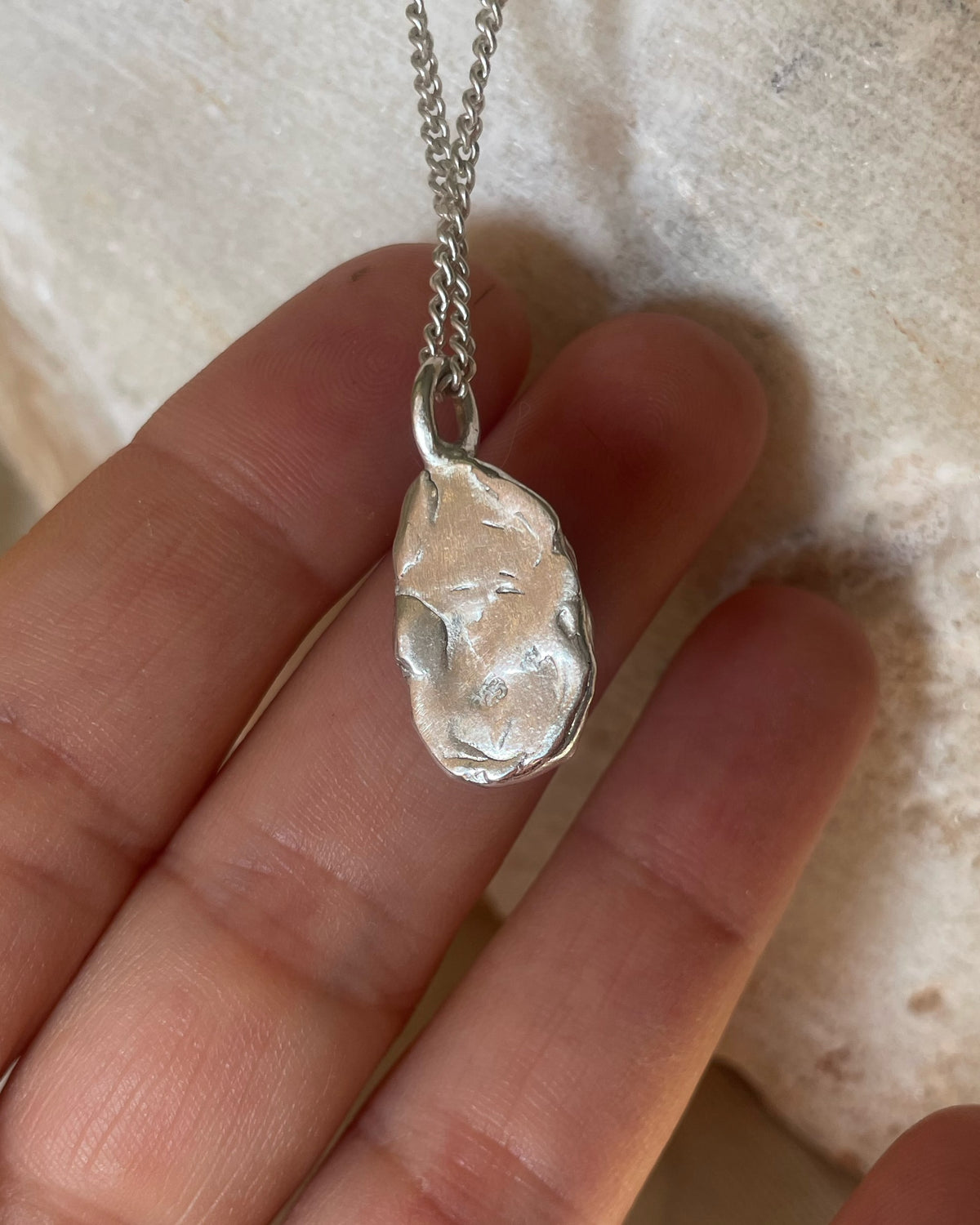 Blue sea glass double pendant