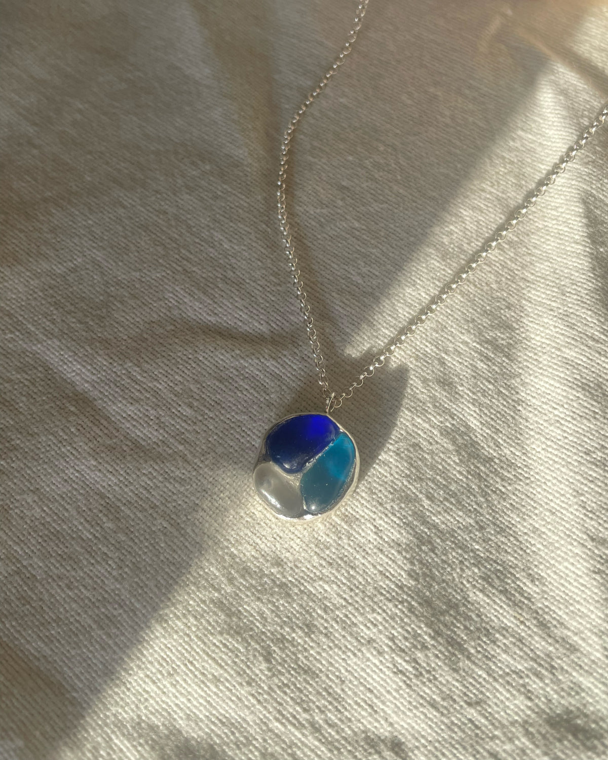 Triple sea glass pendant