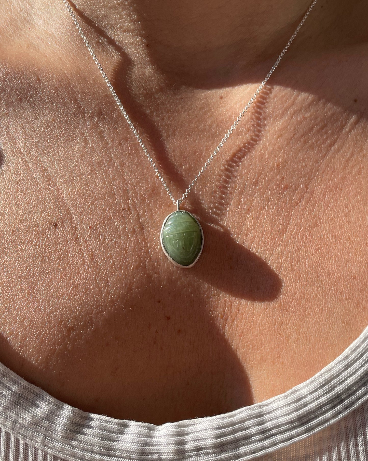 Jade scarab pendant