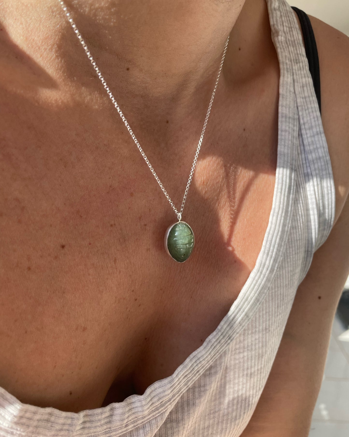 Jade scarab pendant