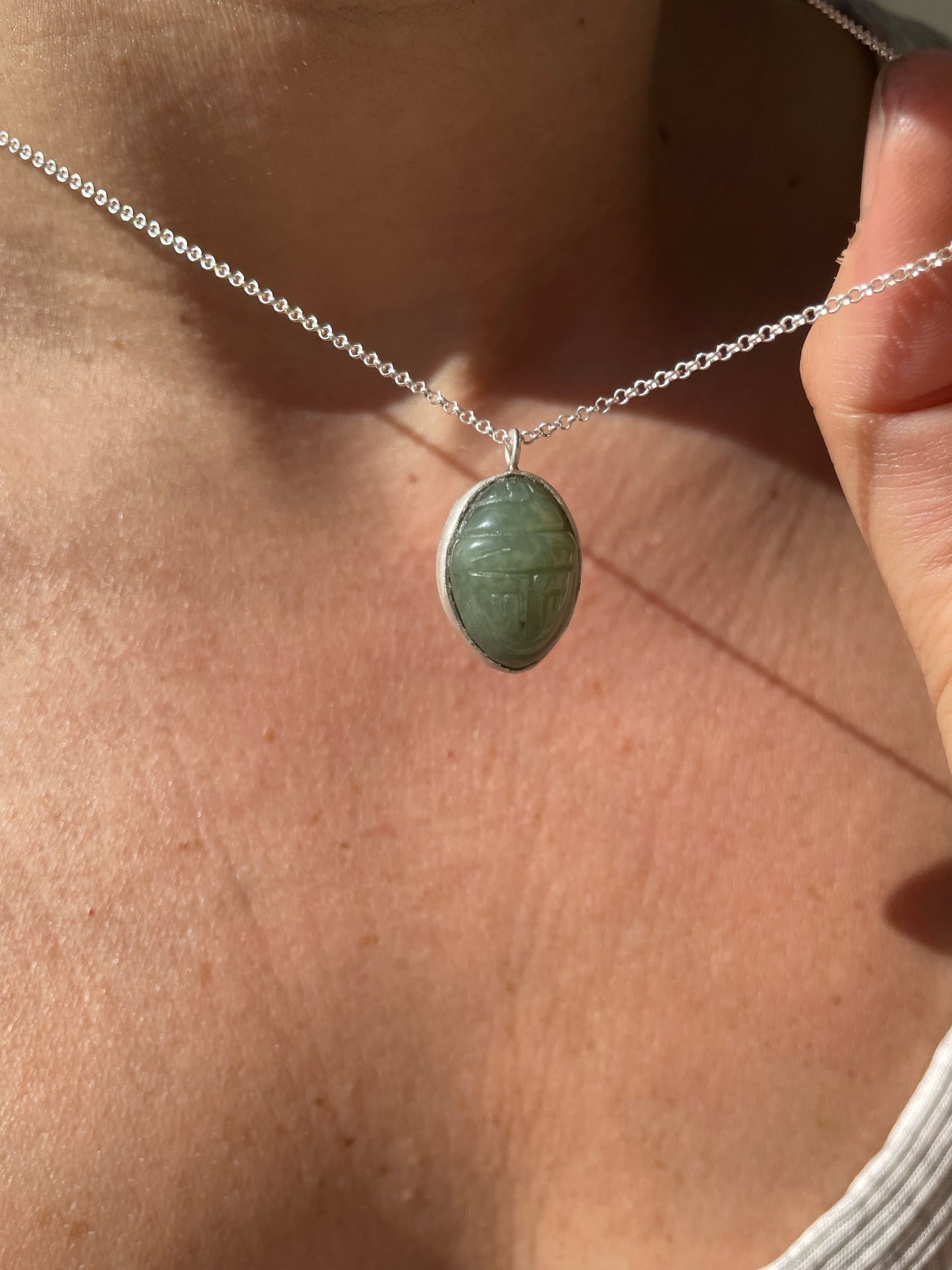 Jade scarab pendant