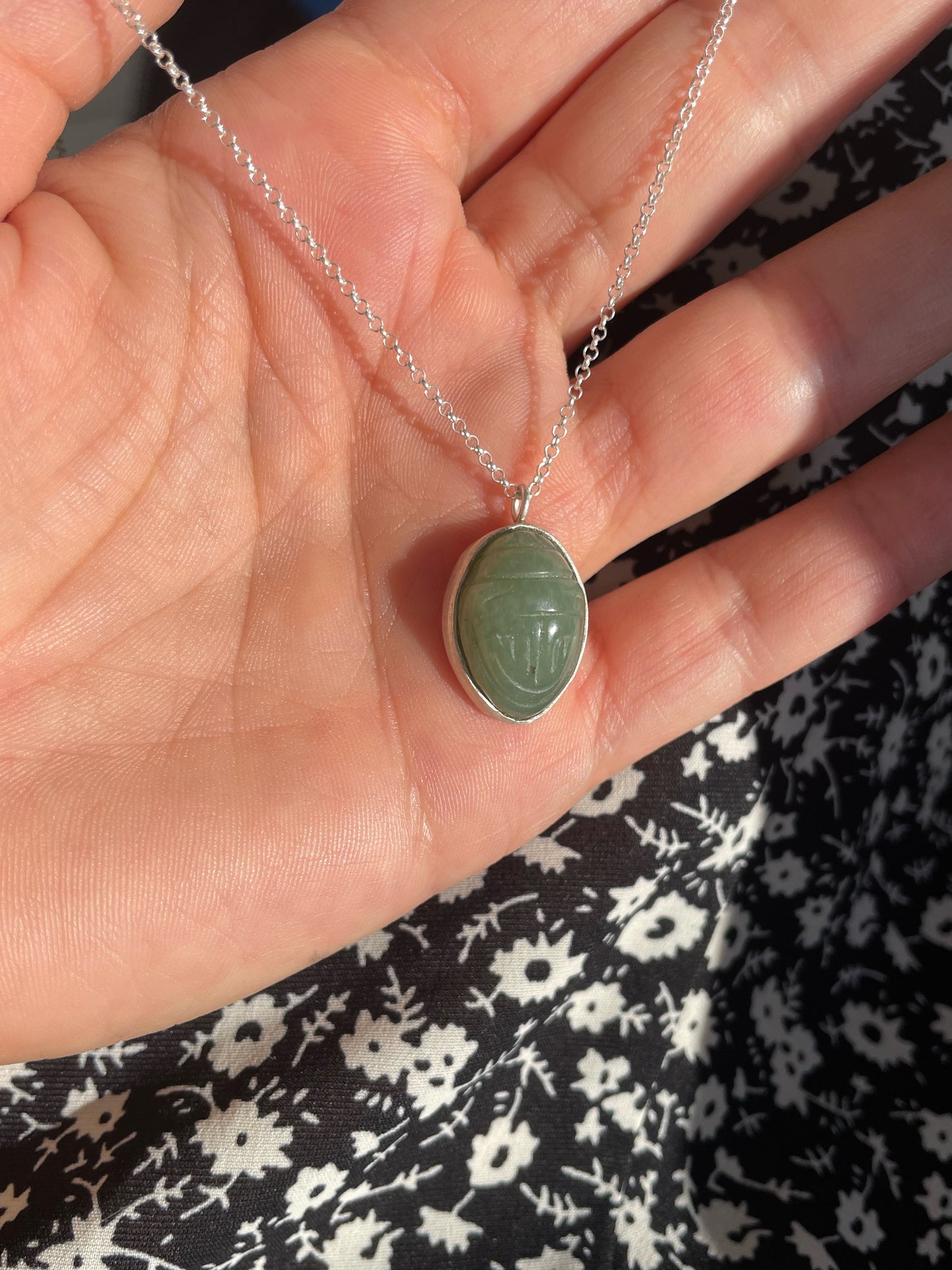 Jade scarab pendant