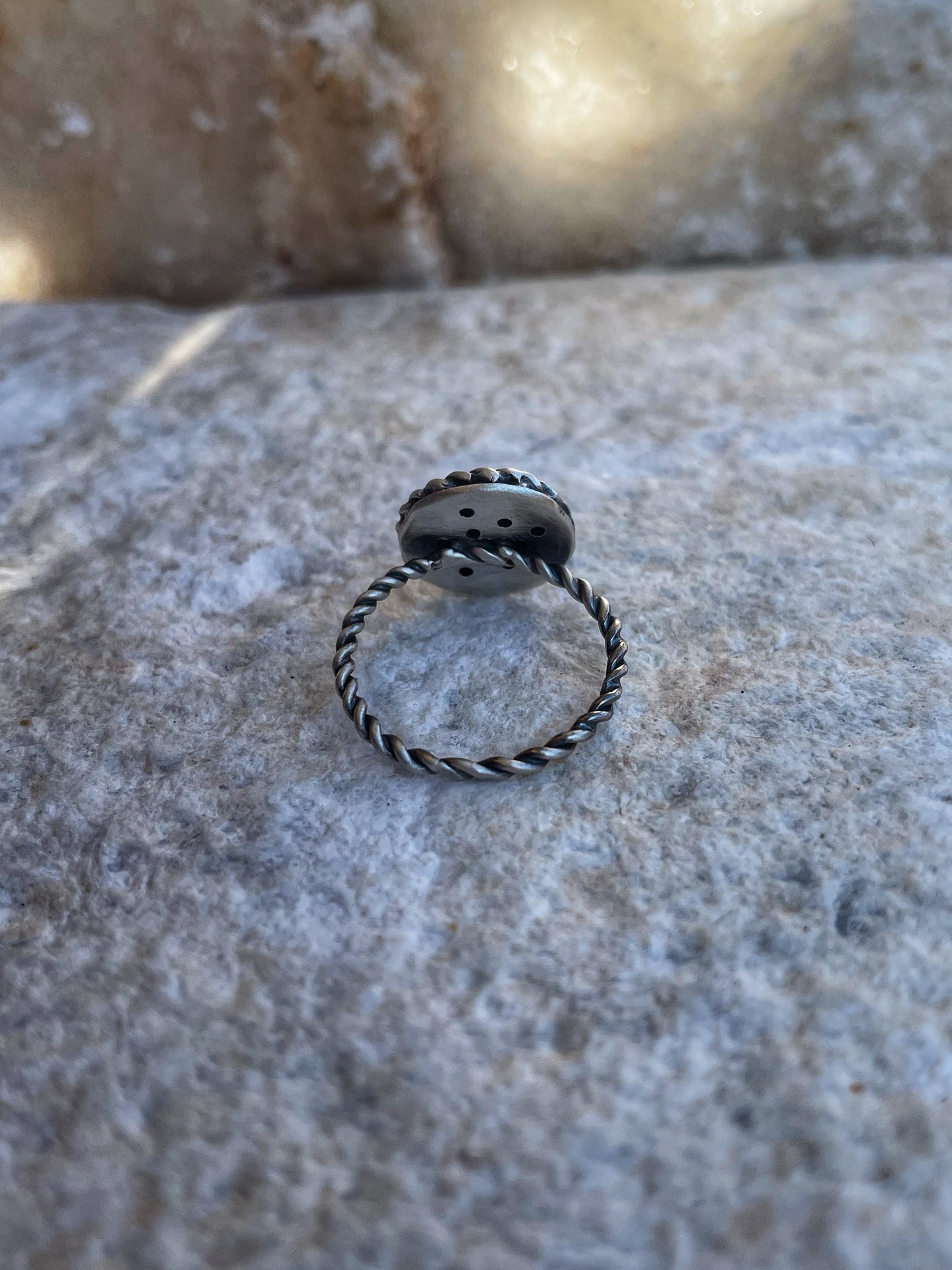Dome twist silver ring