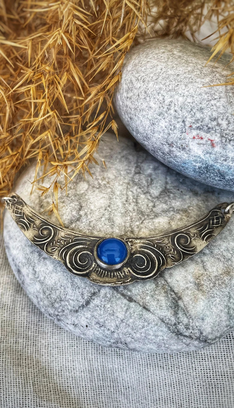 Vintage stone silver necklace